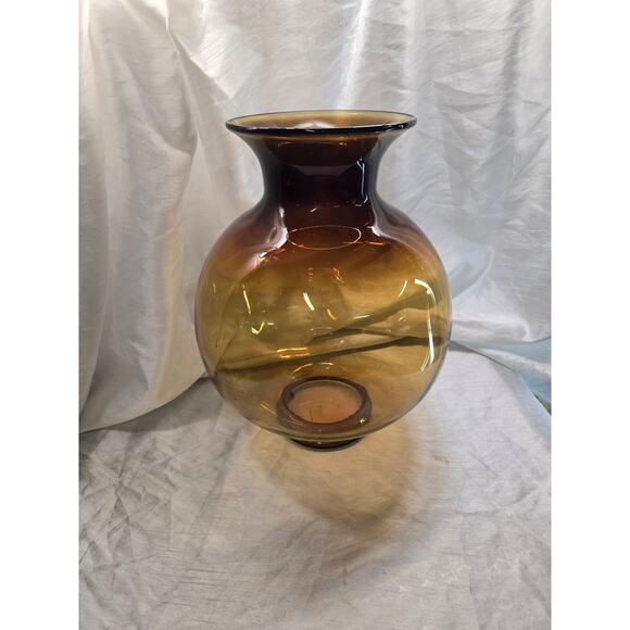 Vintage 1970's Blanko Amber Vase 16" - Picture 2 of 5